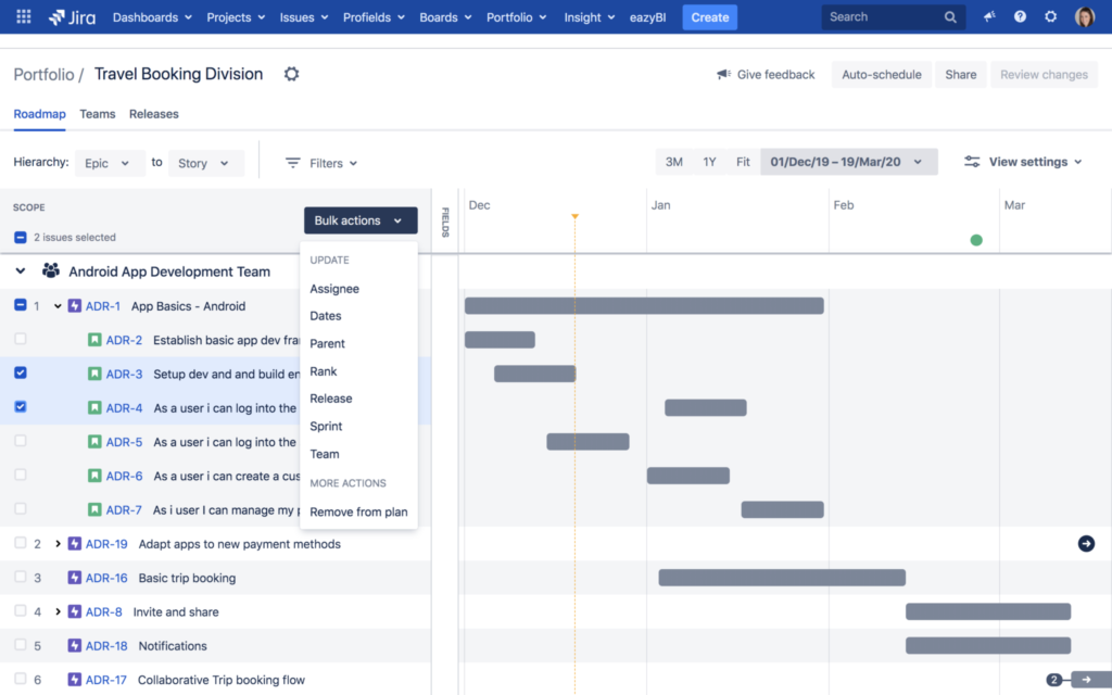 Jira screen 2 - free project management tools