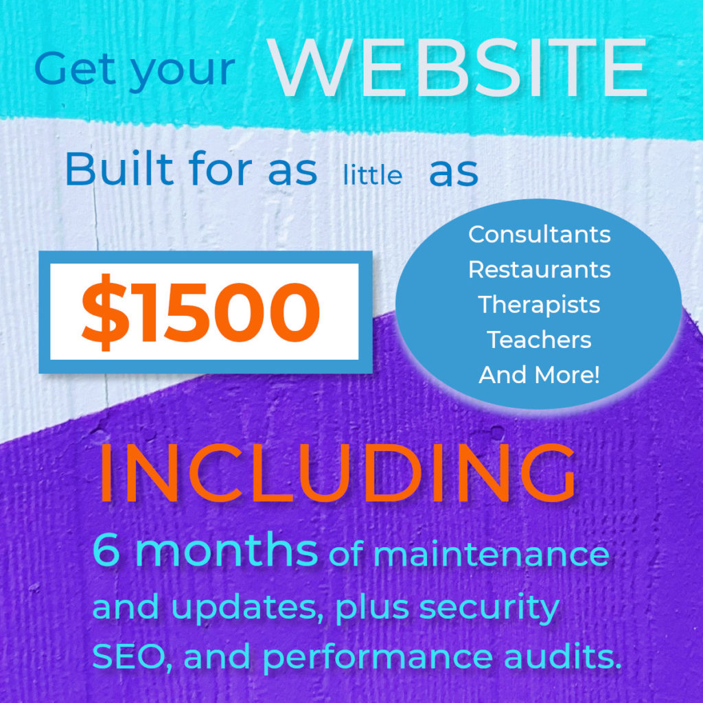 Get your website built for as little as $1500.